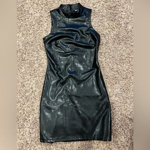 Black Faux leather dress